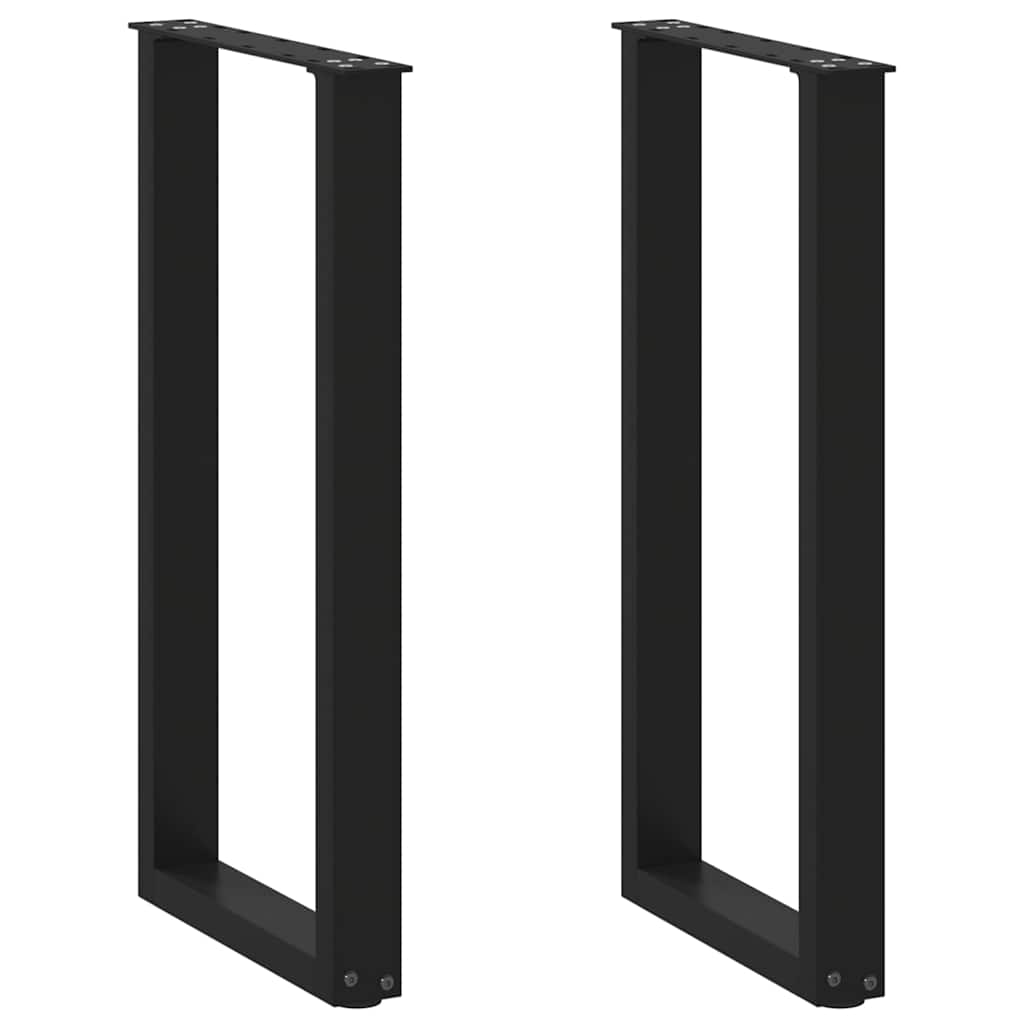 vidaXL Πόδια Κονσόλας σε Σχήμα U 2 τεμ. Μαύρο 38x(72-73) εκ. Ατσάλι