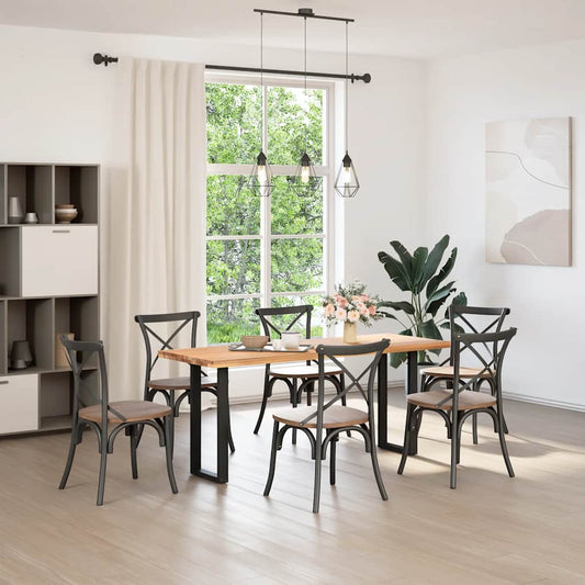 vidaXL Πόδια Κονσόλας σε Σχήμα U 2 τεμ. Μαύρο 38x(72-73) εκ. Ατσάλι