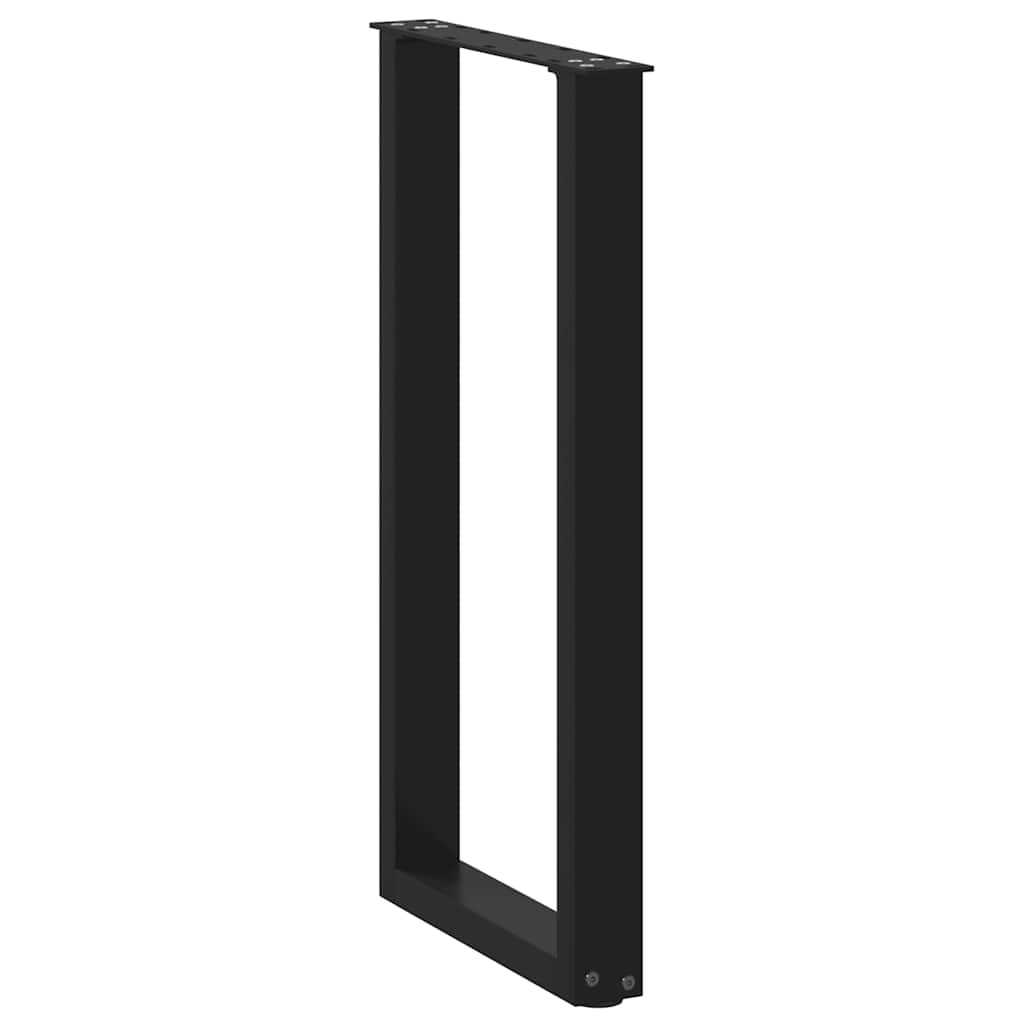 vidaXL Πόδια Κονσόλας σε Σχήμα U 2 τεμ. Μαύρο 38x(72-73) εκ. Ατσάλι