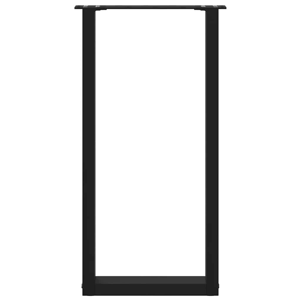 vidaXL Πόδια Κονσόλας σε Σχήμα U 2 τεμ. Μαύρο 38x(72-73) εκ. Ατσάλι