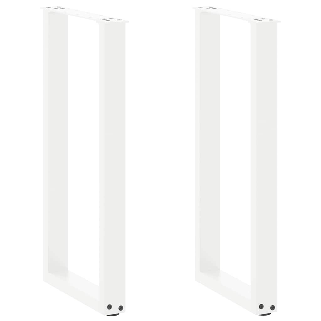 vidaXL Πόδια Κονσόλας σε Σχήμα U 2 τεμ. Λευκά 38x(72-73) εκ. Ατσάλι