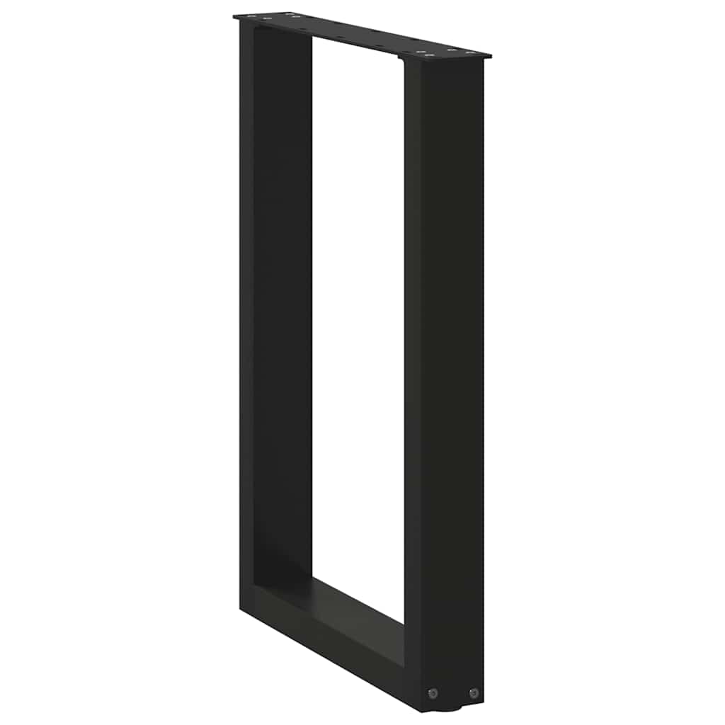 vidaXL Πόδια Τραπεζαρίας σε Σχήμα U 2 τεμ. Μαύρο 50x(72-73) εκ. Ατσάλι