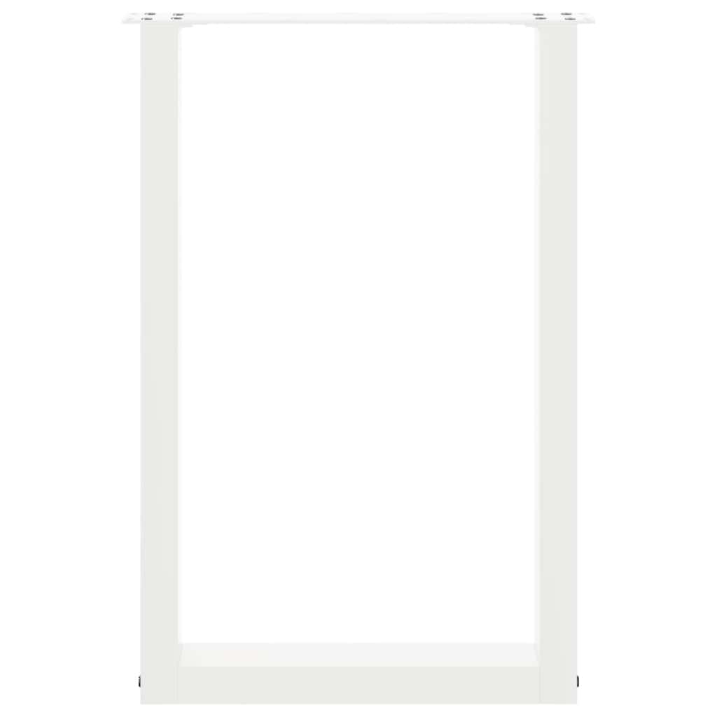 vidaXL Πόδια Τραπεζαρίας σε Σχήμα U 2 τεμ. Λευκά 50x(72-73) εκ. Ατσάλι