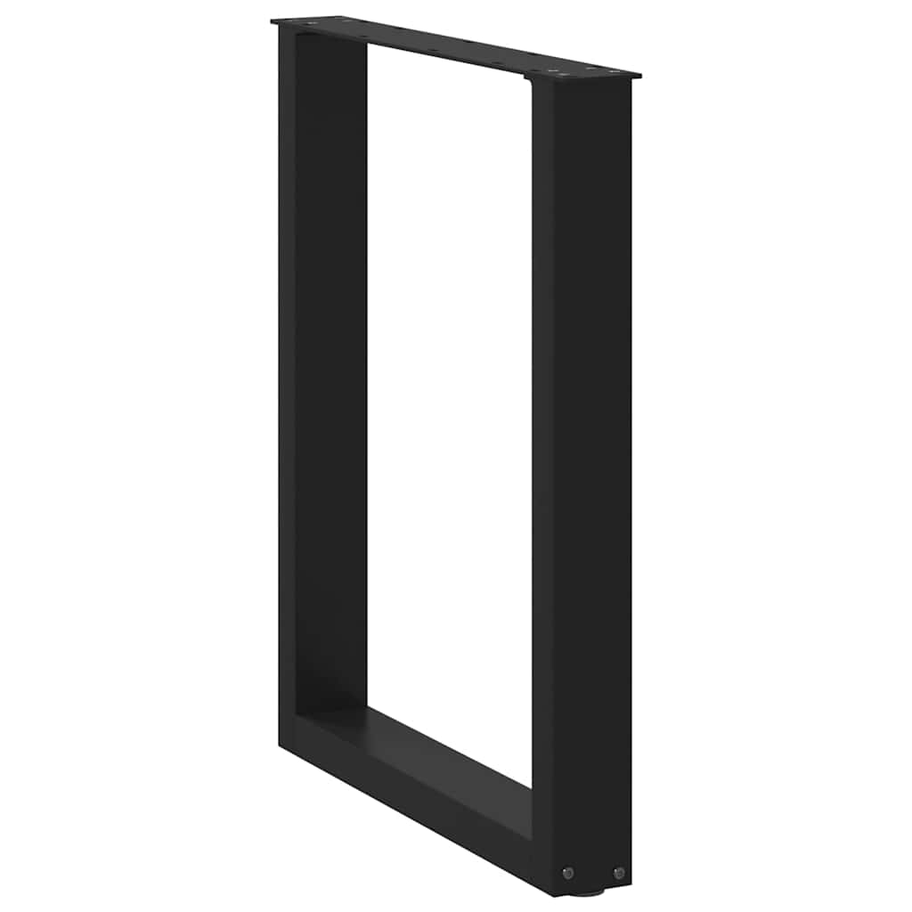 vidaXL Πόδια Τραπεζαρίας σε Σχήμα U 2 τεμ. Μαύρο 60x(72-73) εκ. Ατσάλι