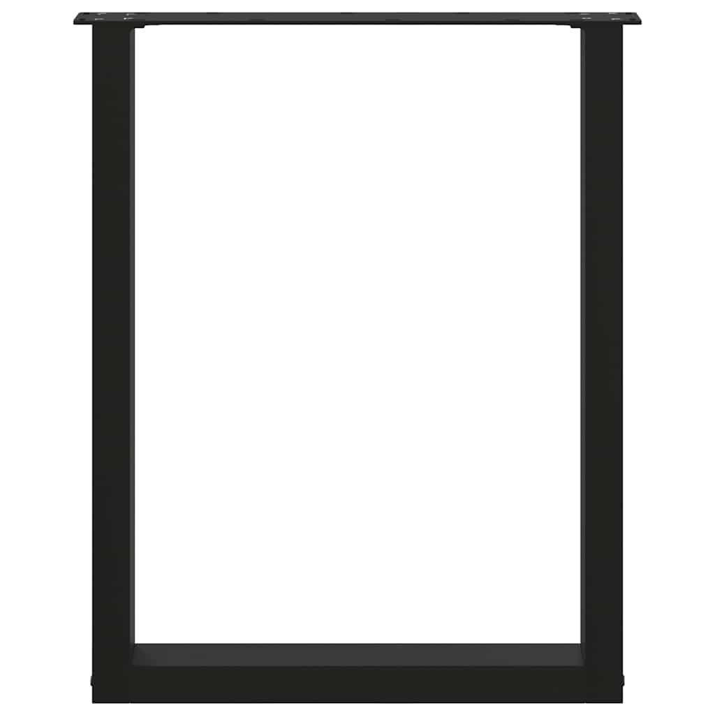 vidaXL Πόδια Τραπεζαρίας σε Σχήμα U 2 τεμ. Μαύρο 60x(72-73) εκ. Ατσάλι