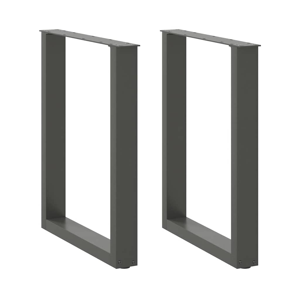 vidaXL Πόδια Τραπεζαρίας σε Σχήμα U 2 τεμ. Ανθρακί 60x(72-73) εκ. Ατσάλι