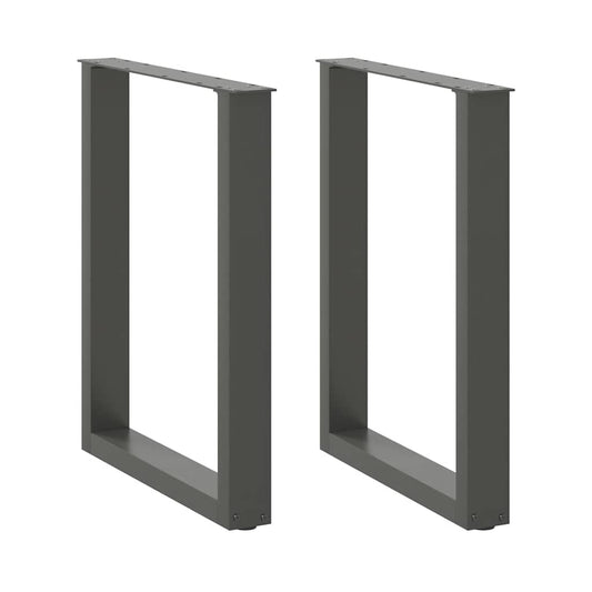 vidaXL Πόδια Τραπεζαρίας σε Σχήμα U 2 τεμ. Ανθρακί 60x(72-73) εκ. Ατσάλι