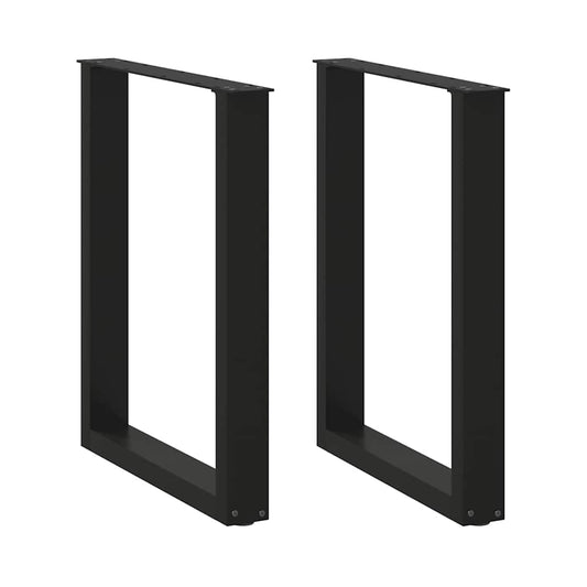 vidaXL Πόδια Τραπεζαρίας σε Σχήμα U 2 τεμ. Μαύρο 70x(72-73) εκ. Ατσάλι