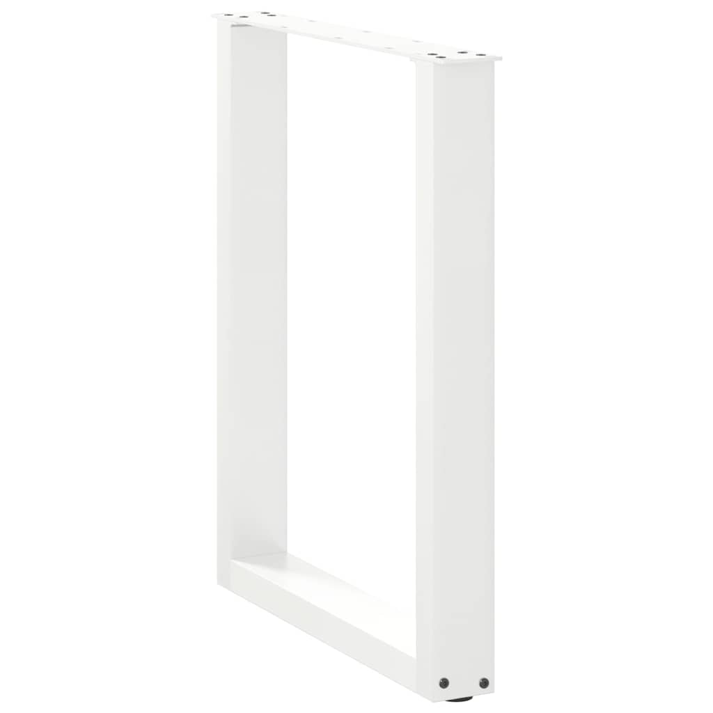 vidaXL Πόδια Τραπεζαρίας σε Σχήμα U 2 τεμ. Λευκά 70x(72-73) εκ. Ατσάλι
