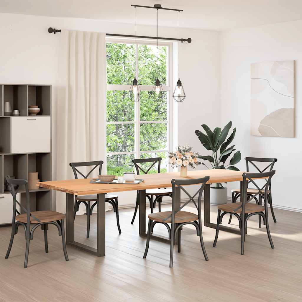 vidaXL Πόδια Τραπεζαρίας σε Σχήμα U 3 τεμ. από Φυσικό Ατσάλι 90x(72-73) εκ. Ατσάλι