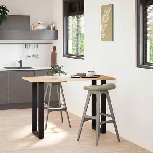vidaXL Πόδια Τραπεζιού Μπαρ σε Σχήμα U 2 τεμ. Μαύρα 50x(90-91) εκ. Ατσάλι