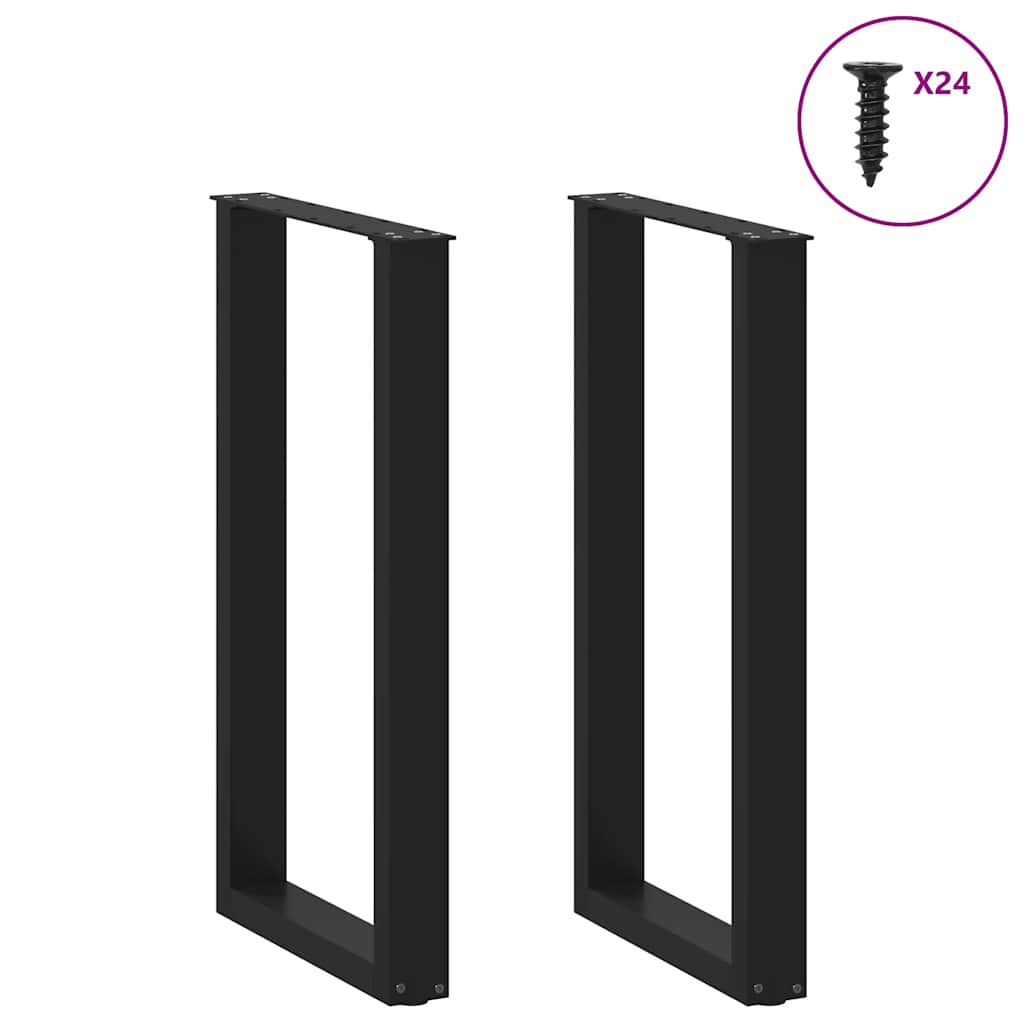 vidaXL Πόδια Τραπεζιού Μπαρ σε Σχήμα U 2 τεμ. Μαύρα 50x(90-91) εκ. Ατσάλι