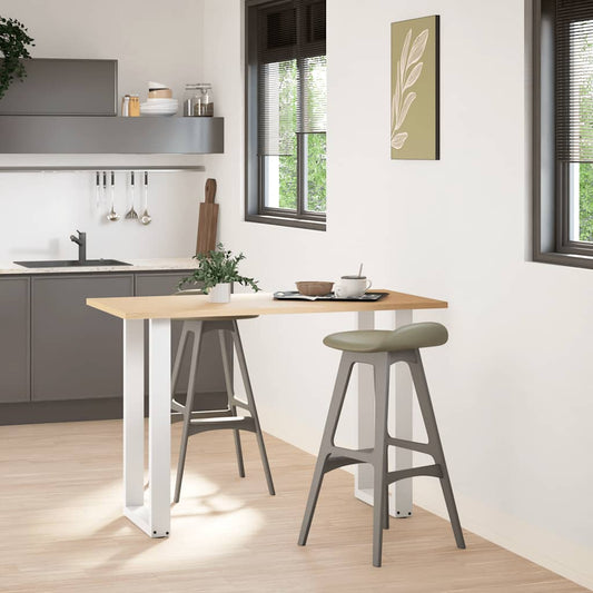 vidaXL Πόδια Τραπεζιού Μπαρ σε Σχήμα U 2 τεμ. Λευκά 50x(90-91) εκ. Ατσάλι