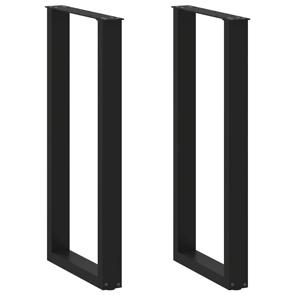 vidaXL Πόδια Τραπεζιού Μπαρ σε Σχήμα U 2 τεμ. Μαύρο 40x (100-101) εκ. Ατσάλι