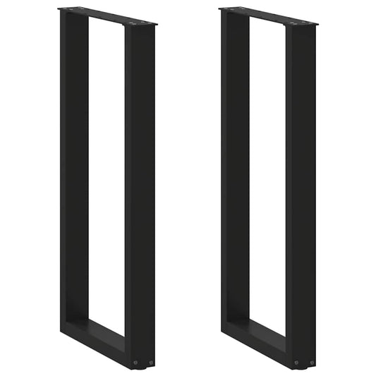 vidaXL Πόδια Τραπεζιού Μπαρ σε Σχήμα U 2 τεμ. Μαύρο 40x (100-101) εκ. Ατσάλι