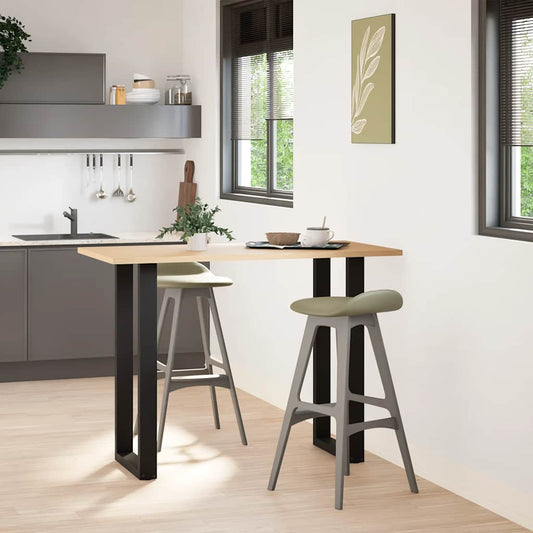 vidaXL Πόδια Τραπεζιού Μπαρ σε Σχήμα U 2 τεμ. Μαύρο 40x (100-101) εκ. Ατσάλι