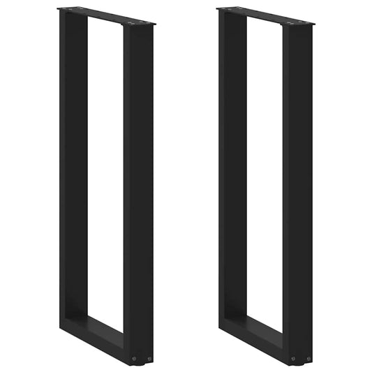 vidaXL Πόδια Τραπεζιού Μπαρ σε Σχήμα U 2 τεμ. Μαύρο 50x(100-101) εκ. Ατσάλι