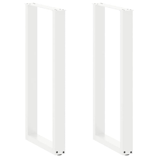 vidaXL Πόδια Τραπεζιού Μπαρ σε Σχήμα U 2 τεμ. Λευκά 50x(100-101) εκ. Ατσάλι