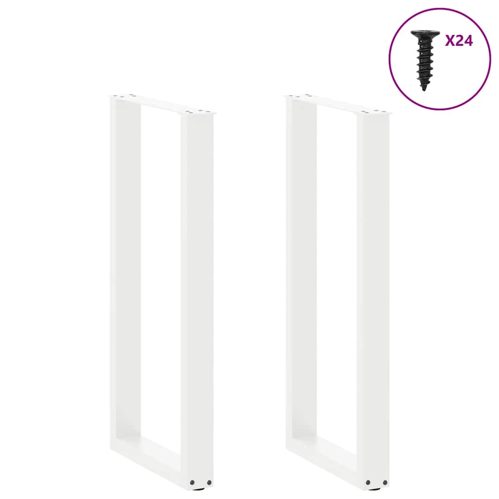 vidaXL Πόδια Τραπεζιού Μπαρ σε Σχήμα U 2 τεμ. Λευκά 50x(100-101) εκ. Ατσάλι