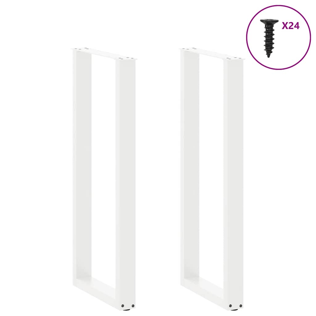 vidaXL Πόδια Τραπεζιού Μπαρ σε Σχήμα U 2 τεμ. Λευκά 50x (110-111) εκ. Ατσάλι