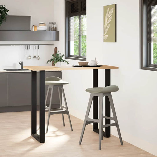 vidaXL Πόδια Τραπεζιού Μπαρ σε Σχήμα U 2 τεμ. Μαύρο 60x (110-111) εκ. Ατσάλι