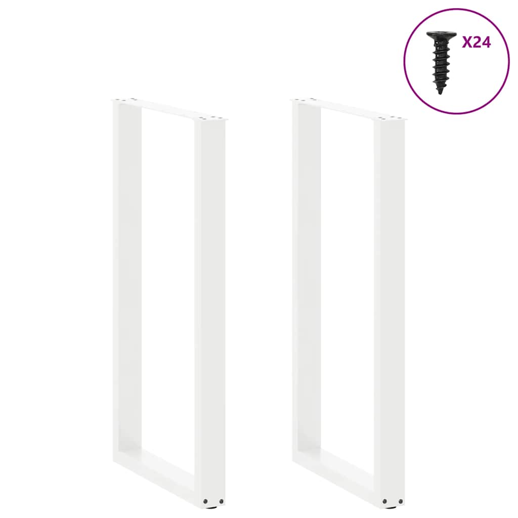 vidaXL Πόδια Τραπεζιού Μπαρ σε Σχήμα U 2 τεμ. Λευκά 60x (110-111) εκ. Ατσάλι