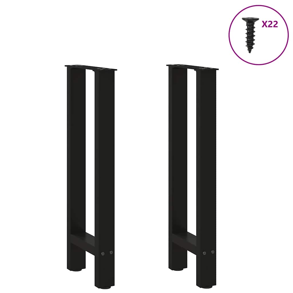 vidaXL Πόδια Κονσόλας 2 τεμ. Μαύρα 38x(72-73) εκ. Ατσάλι