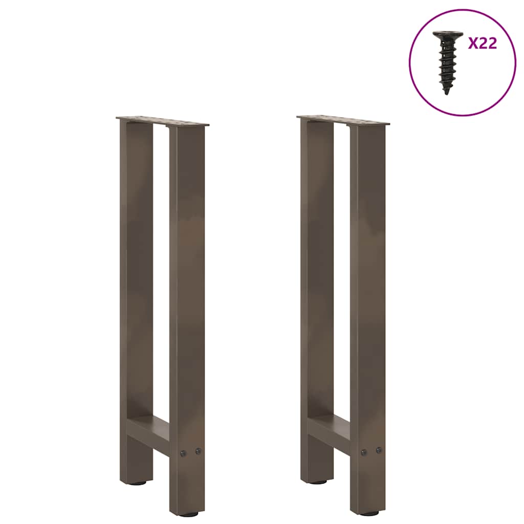 vidaXL Πόδια Κονσόλας 2 τεμ. από Φυσικό Ατσάλι 38x(72-73) εκ. Ατσάλι