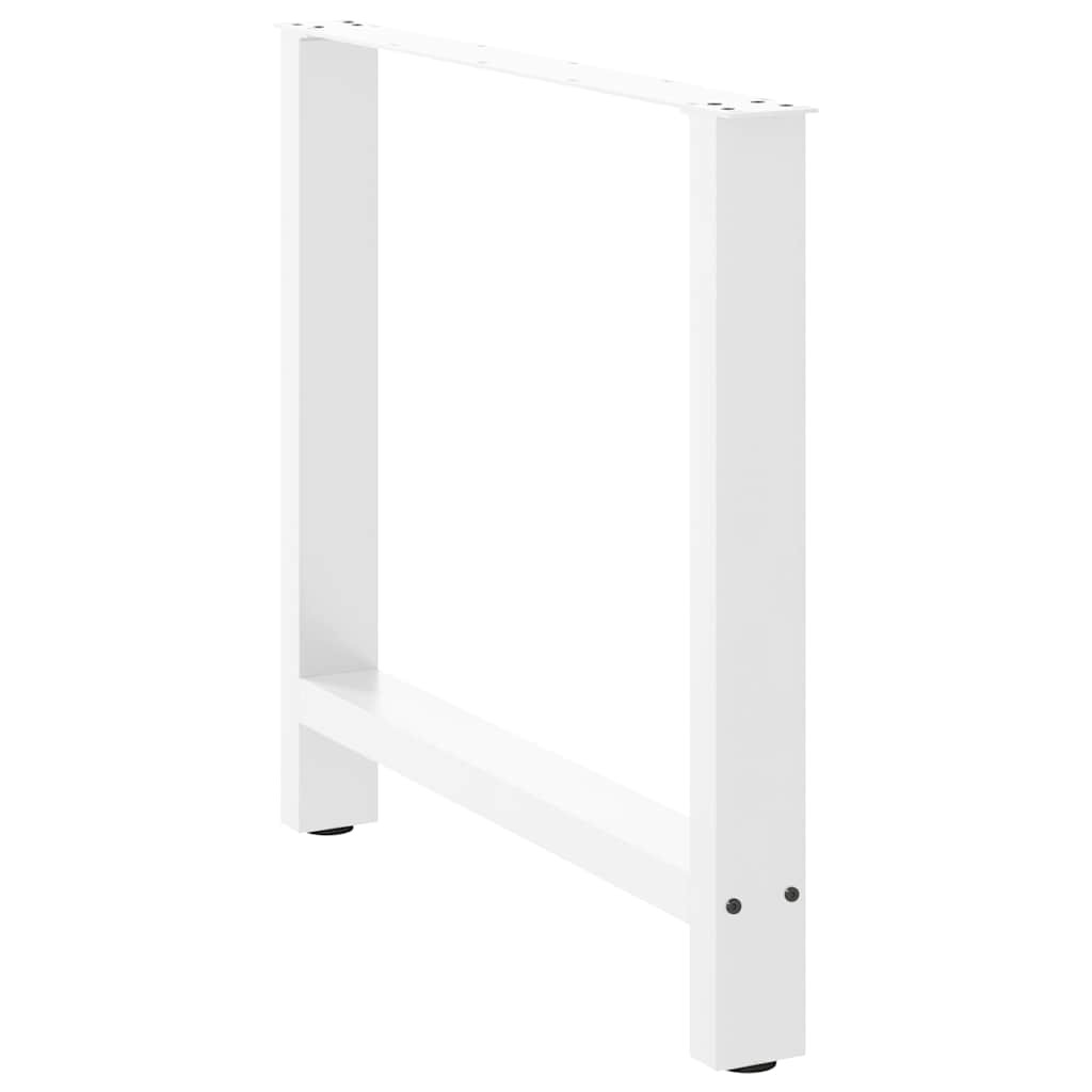 vidaXL Πόδια Τραπεζαρίας 2 τεμ. Λευκά 70x(72-73) εκ. Ατσάλι