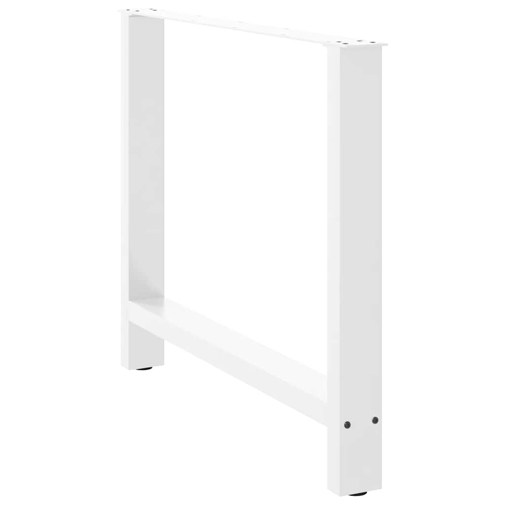 vidaXL Πόδια Τραπεζαρίας 2 τεμ. Λευκά 90x(72-73) εκ. Ατσάλι