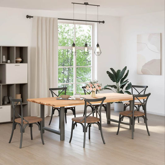 vidaXL Πόδια Τραπεζαρίας Ανθρακί 2 τεμ. 90x(72-73) εκ. Ατσάλι