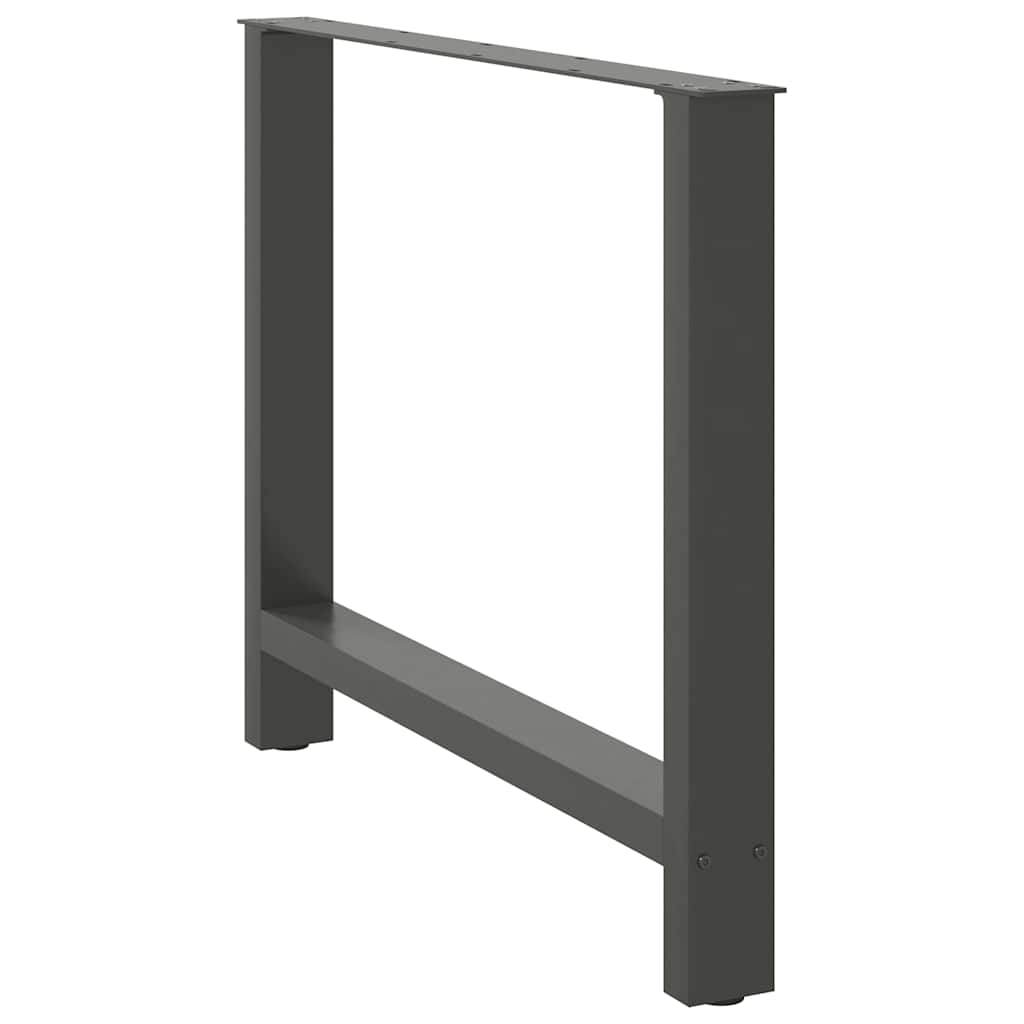 vidaXL Πόδια Τραπεζαρίας Ανθρακί 2 τεμ. 90x(72-73) εκ. Ατσάλι