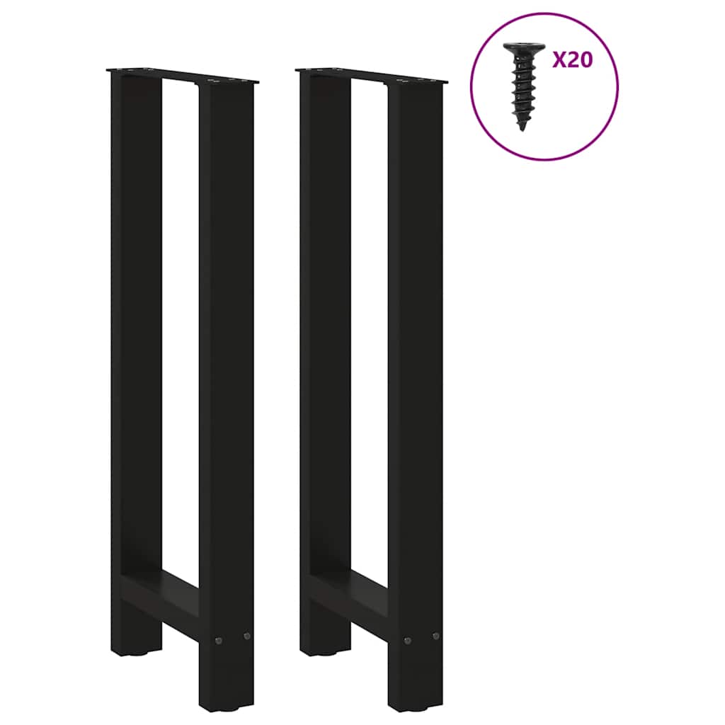 vidaXL Πόδια Τραπεζιού Μπαρ 2 τεμ. Μαύρα 40x (100-101) εκ. Ατσάλι