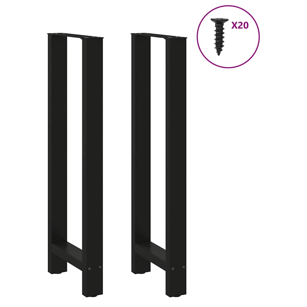 vidaXL Πόδια Τραπεζιού Μπαρ 2 τεμ. Μαύρα 40x (110-111) εκ. Ατσάλι