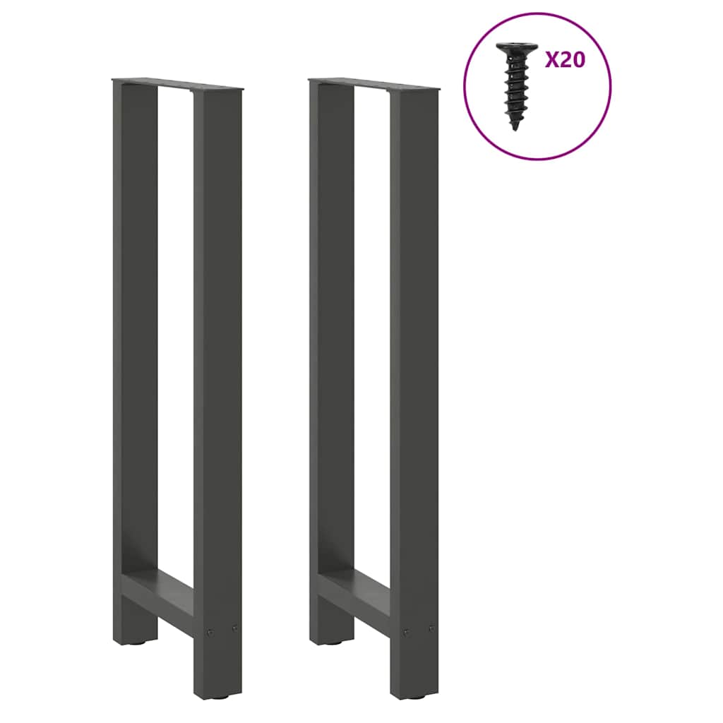 vidaXL Πόδια Τραπεζιού Μπαρ 2 τεμ. Ανθρακί 40x (110-111) εκ. Ατσάλι