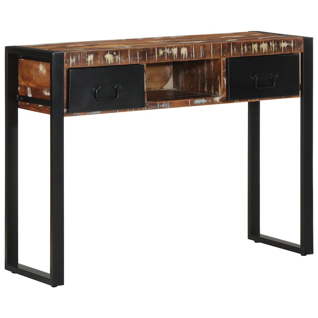 vidaXL Τραπέζι κονσόλας Πολύχρωμο 100x35x75 cm Στερεό ξύλο ανακτημένο