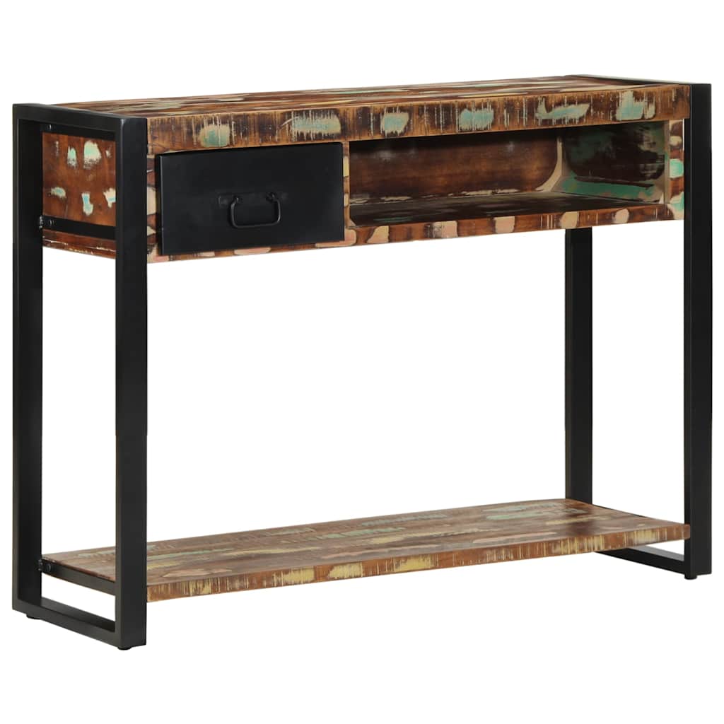 vidaXL Τραπέζι κονσόλας Πολύχρωμο 100x35x75 cm Στερεό ξύλο ανακτημένο