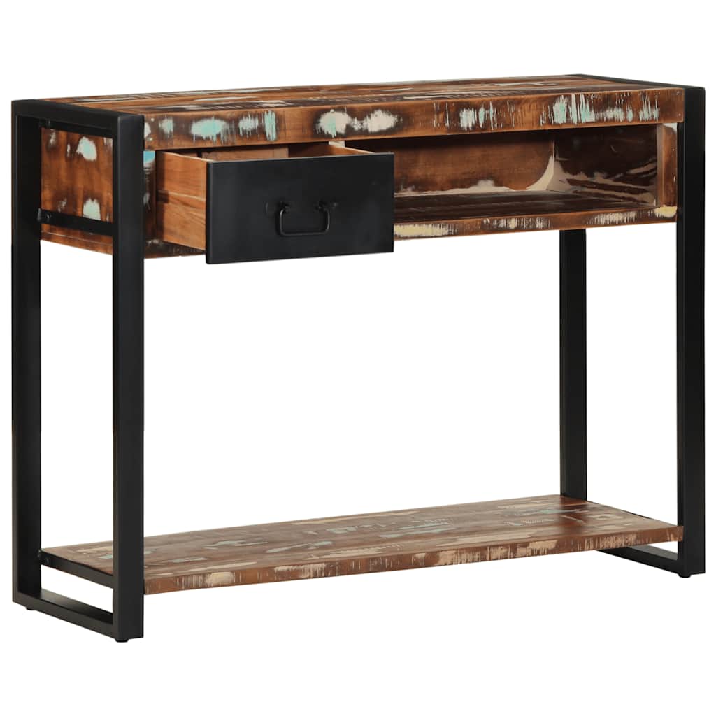 vidaXL Τραπέζι κονσόλας Πολύχρωμο 100x35x75 cm Στερεό ξύλο ανακτημένο