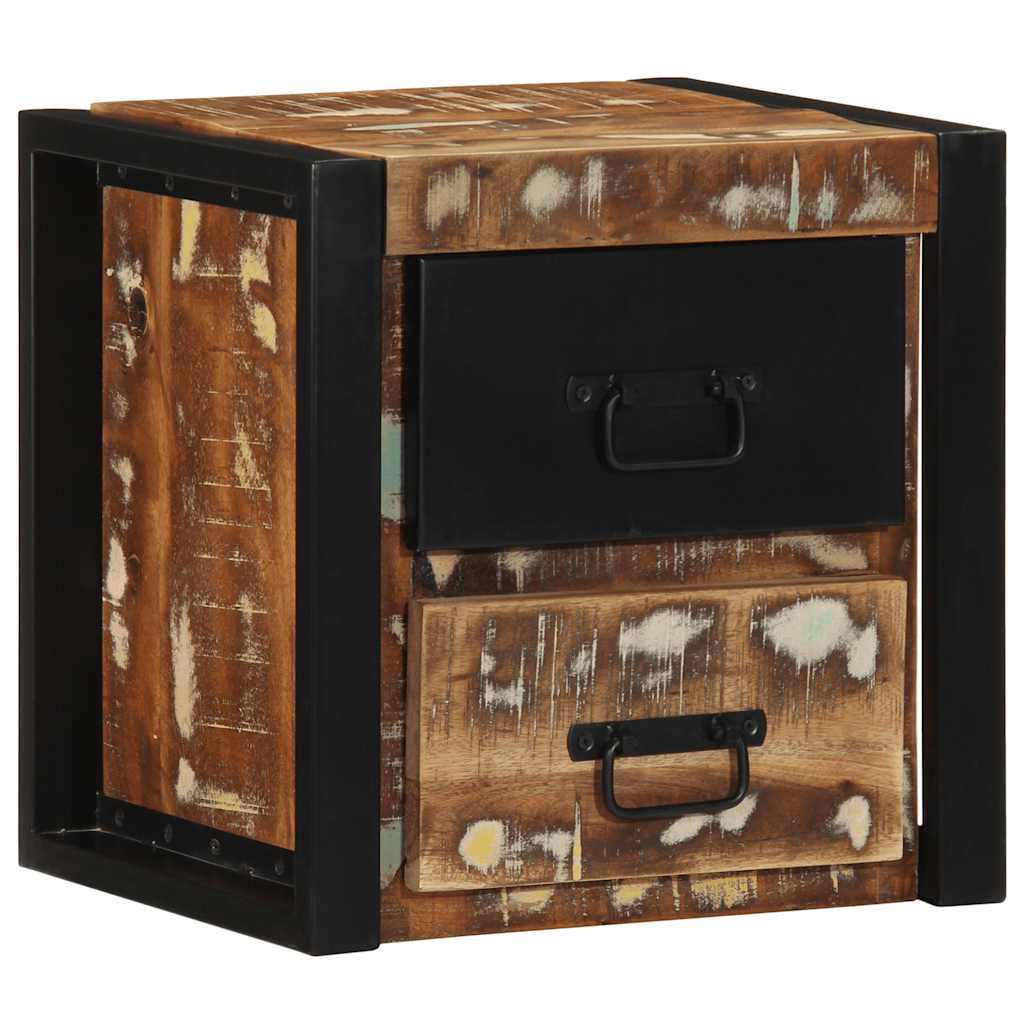 vidaXL Κομοδίνο Πολύχρωμο 40x35x40 cm Στερεό ξύλο αναγεννημένο