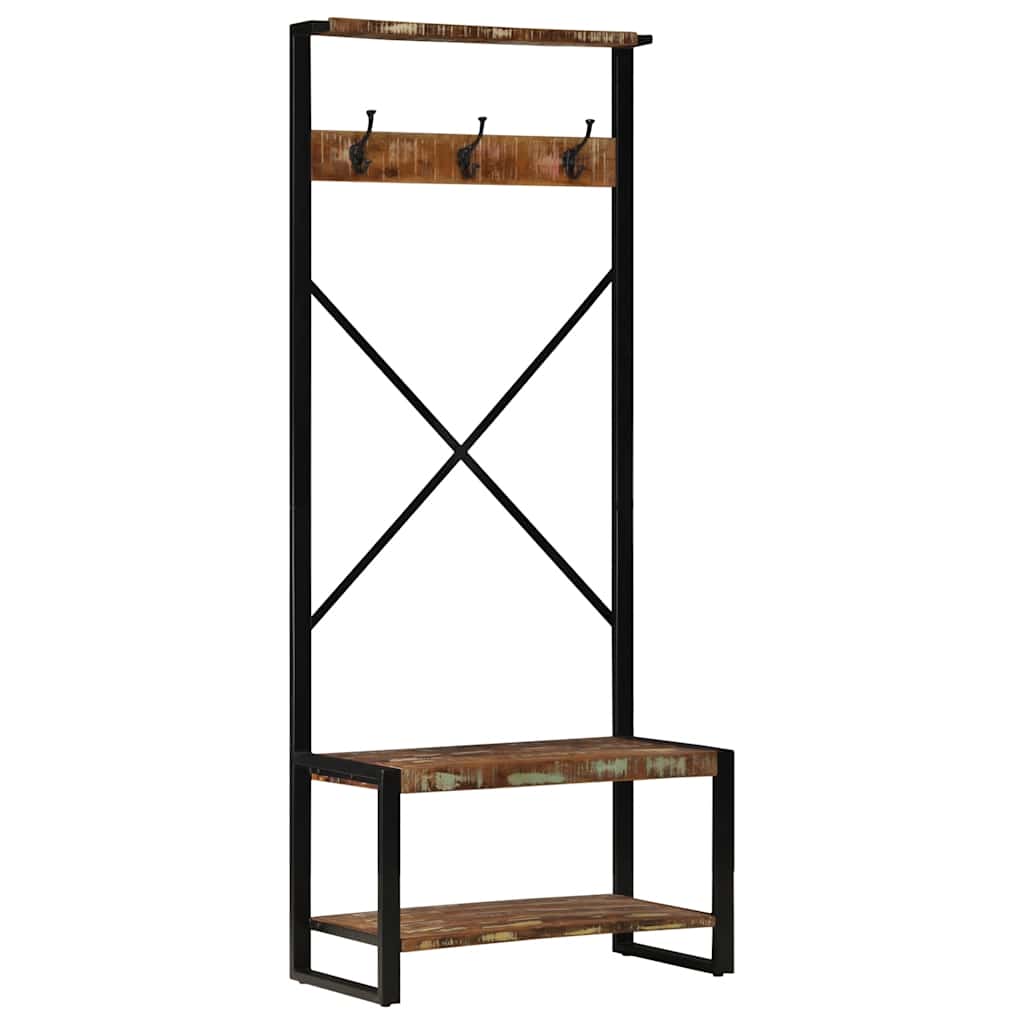 vidaXL Ράφι για ρούχα Πολύχρωμο 80x40x190 cm Ξύλο μασίφ ανακυκλωμένο