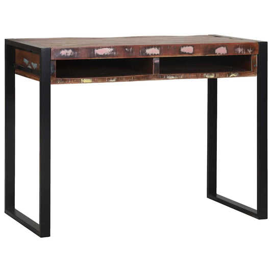 vidaXL Τραπέζι περιποίησης με ράφι Πολύχρωμο Μασίφ ανακυκλωμένο ξύλο