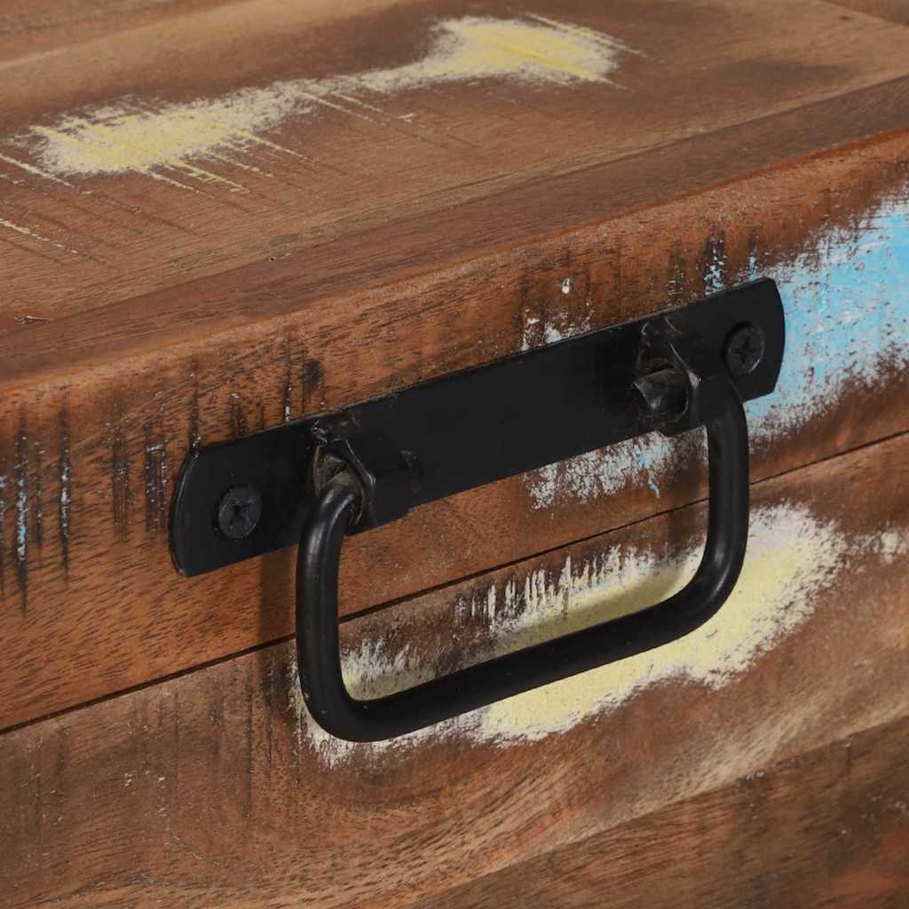 vidaXL Κουτί Αποθήκευσης Πολύχρωμο Μασίφ ανακυκλωμένο ξύλο