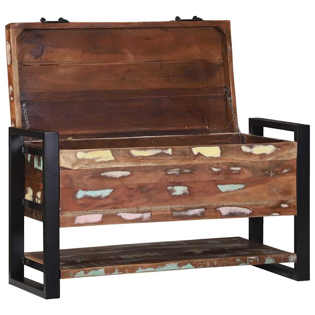 vidaXL Κουτί Αποθήκευσης Πολύχρωμο Μασίφ ανακυκλωμένο ξύλο