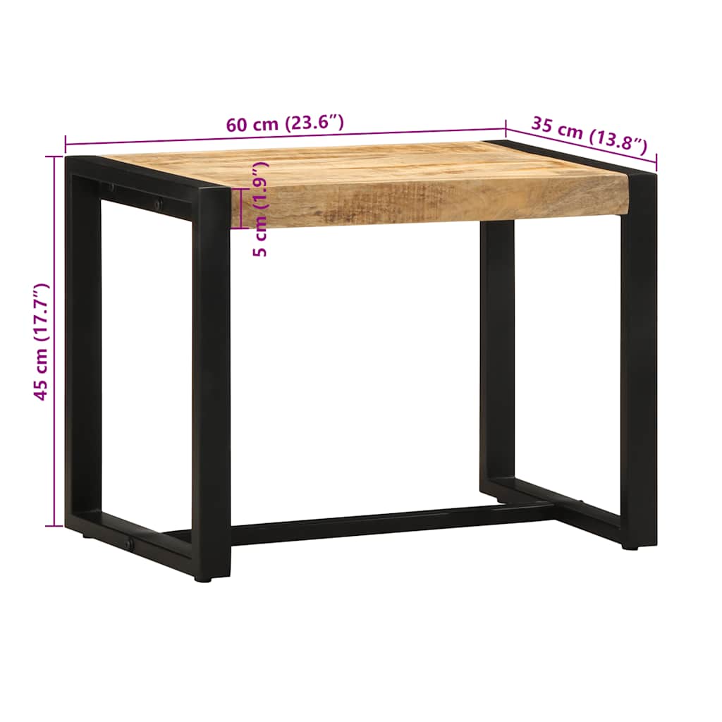 Πάγκος vidaXL 60x35x45 cm Στερεό ακατέργαστο ξύλο Mango