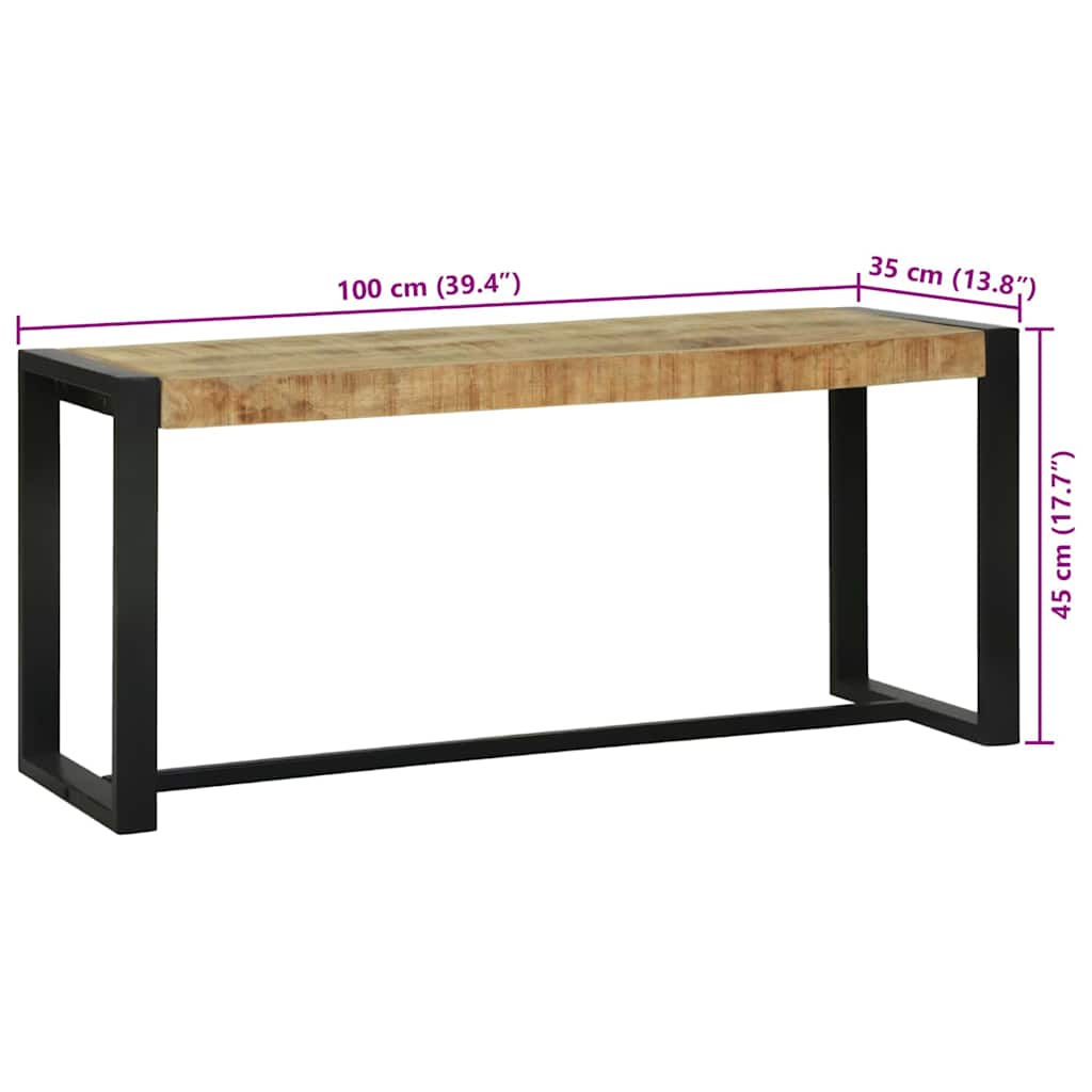 vidaXL Παγκάκι 100x35x45 εκ Μασίφ Σκληρό Ξύλο Μάνγκο