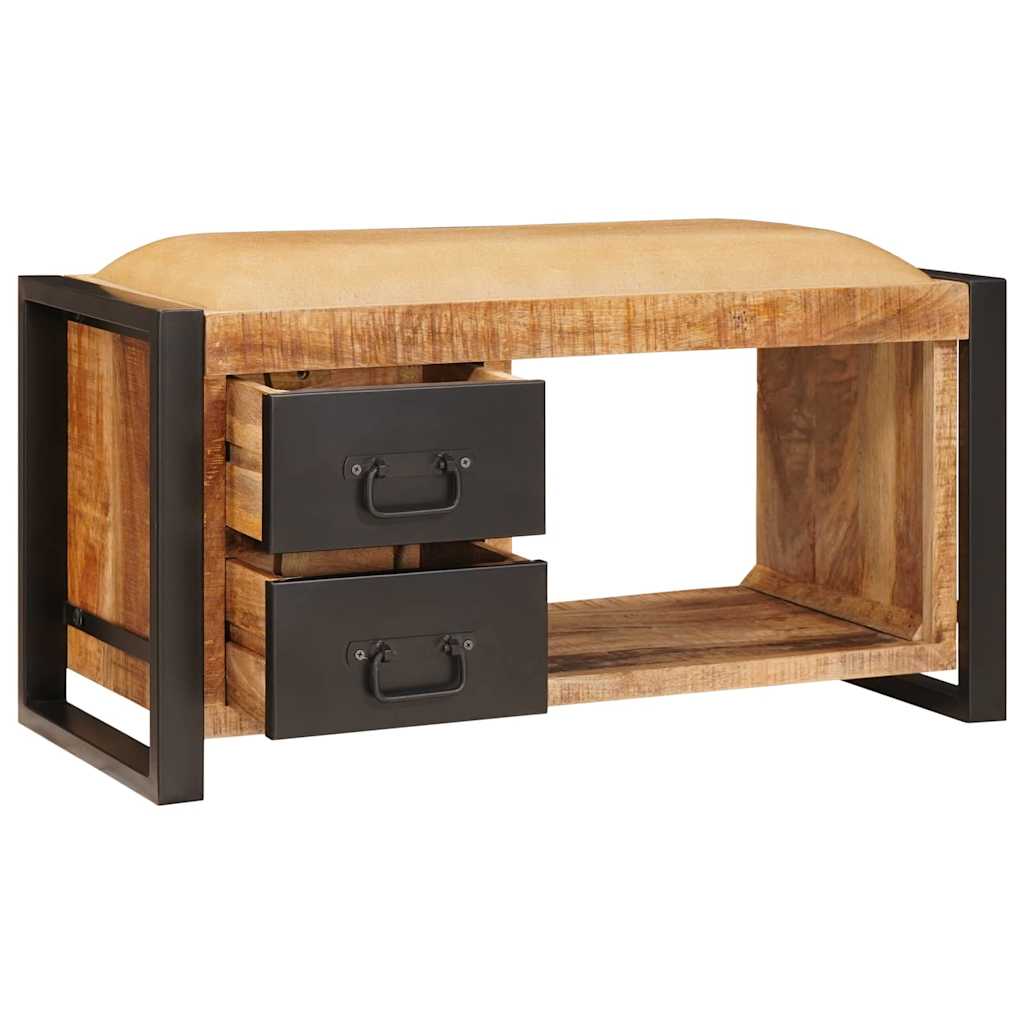 vidaXL Παγκάκι Αποθήκευσης Καφέ 80 x 35 x 40 εκ Μασίφ ξύλο μάνγκο