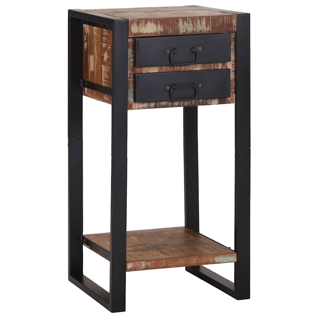 vidaXL End Table Πολύχρωμο 40 x 40 x 80 cm Στερεό ανακτημένο ξύλο