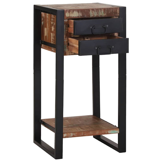 vidaXL End Table Πολύχρωμο 40 x 40 x 80 cm Στερεό Ανακτηθέν Ξύλο