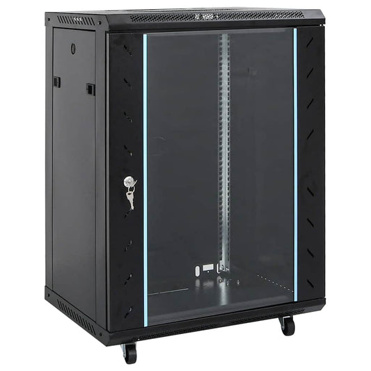 vidaXL Καμπίνα Δικτύου 15U 19" IP20 Μαύρη 60x45x86 εκ.
