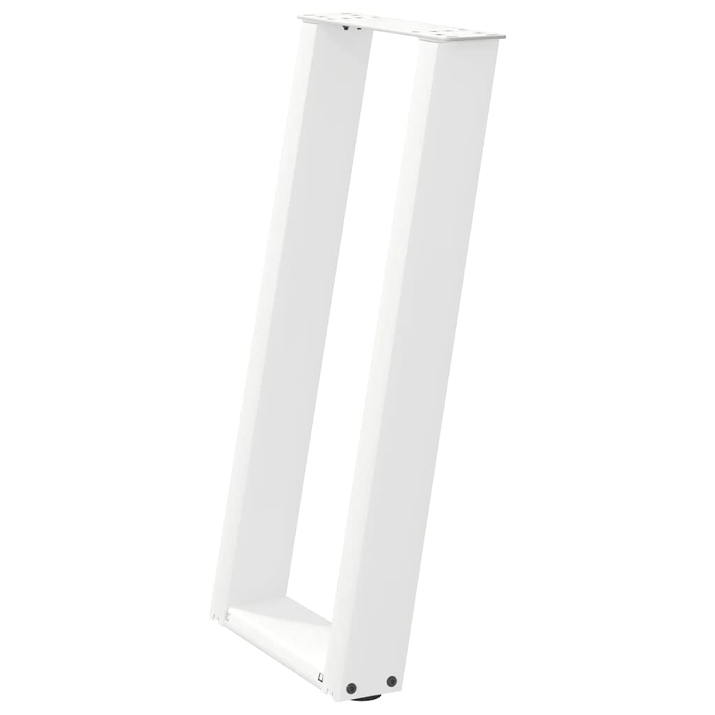 vidaXL Πόδια Κονσόλας σε Σχήμα U 2 τεμ. Λευκά 28x(72-73) εκ. Ατσάλι